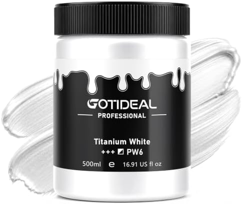 GOTIDEAL White Acrylic Paint, Titanium White Large Paint (500ml/16.9oz)