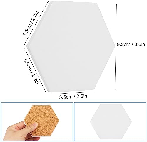 GNIEMCKIN 40 Pieces 3.75 Inch Hexagon Blank Ceramic Coasters, Unglazed