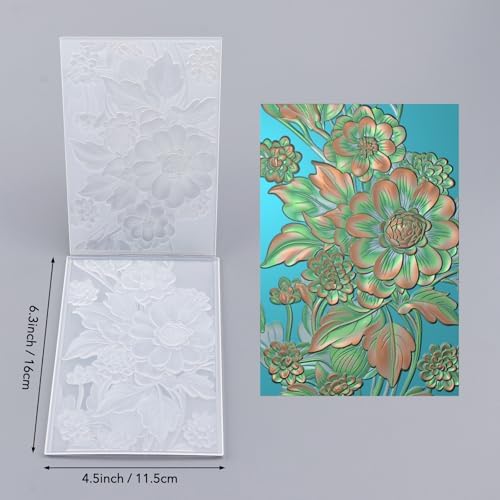 3D Embossing Folder for Card Making Texture Fades Blossom Bloom Floral Plastic Embossing Folder Template for DIY Scrapbooking Paper Crafting Handmade Crafts Scrapbooking Arts Supplies Scrapbook Decor