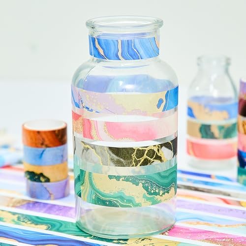 Marble Washi Tape Set 30 Rolls,Decorative Masking Tape for Junk Journal, Scrapbooking Supplies, DIY Crafting Supplies