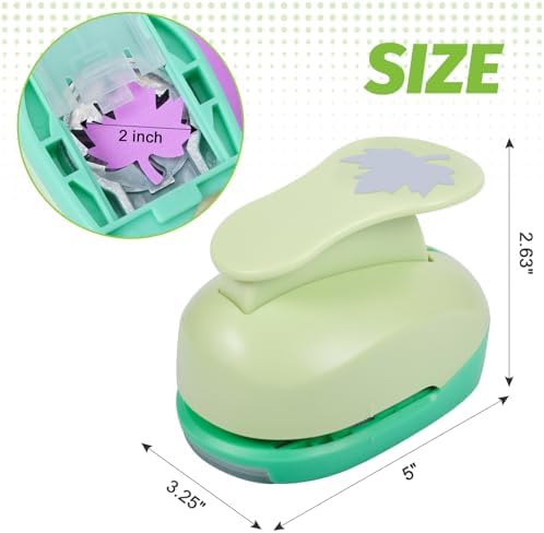 UCEC 2 Inch Maple Leaf Paper Punch for Crafting, Hole Punch Maple Shapes, Craft Lever Cutter Handmade for Autumn, Thanksgiving Day, Paper Crafting and Scrapbooking