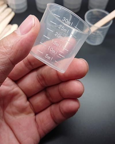 100 Pack 1oz/30ml Plastic Graduated Cups