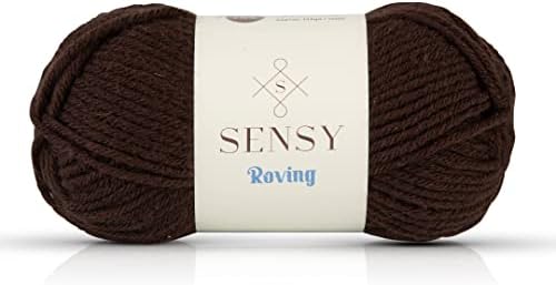S Sensy Roving-Premium Acrylic&Wool Blend #5 Bulky Yarn Dark Chocolate 131y