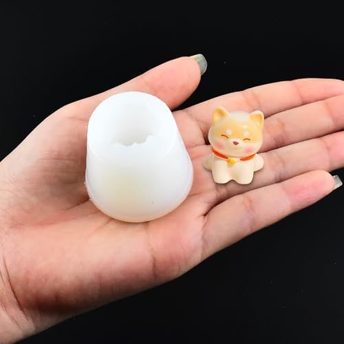 Cute Mini Dog Shape Resin Silicone Molds Micro Dollhouse Animal Epoxy Casting Molds for DIY Resin Fairy Garden Miniatures Landscape Tiny Things Crafts Decor(Style 4)
