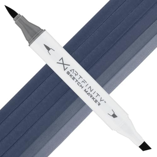 Artfinity Sketch Markers - Cool Gray 8 CG8, Vibrant, Professional, Dye-Based Alcohol Markers for Artists, Drawing, Travel, & More