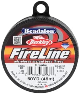 Beadalon FireLine Microfused Braided Beading Cord Thread, Smoke - 4LB/50 YD