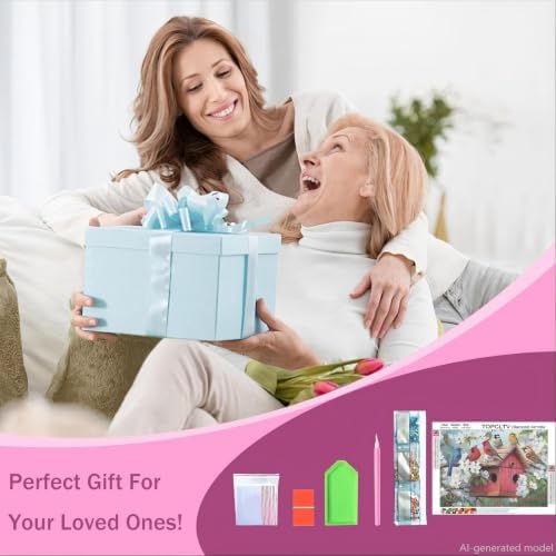 TOPCLTV Birds Diamond Art Kits for Adults, Bird Nest Diamond Painting Kits