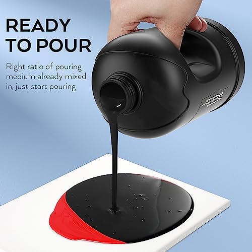 Nicpro Jet Black Color Acrylic Pour Paint, 69oz Pre-Mixed Pouring Paint