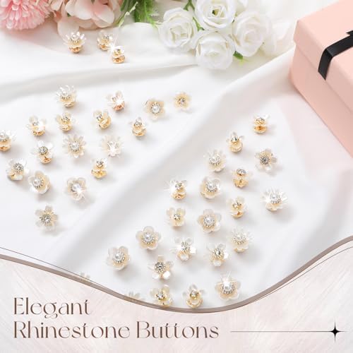 Flower Shape Pearl Rhinestone Brooch, 5 Style