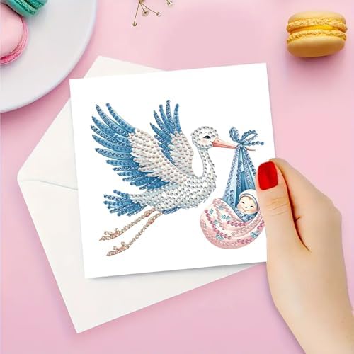 DDGYP 6 PCS Diamond Art Painting Greeting Cards with Envelopes,5.9x11.81In