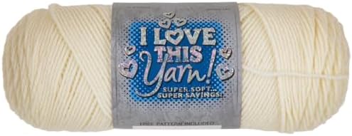 Hobby Lobby I Love This Yarn, 100% Acrylic, Ivory, Set of 2