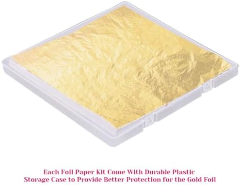 Gold Leaf Sheet for Resin, Paxcoo 300 Sheets Gold Flakes for Resin Nail Foil for Resin Jewelry Making Slime, Nail Arts, Gilding Crafting, Paint, Decoration, 5.5 by 5.5 Inches