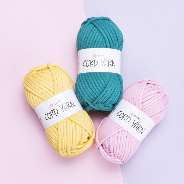 YarnArt Crochet Knitting Cord Yarn - Home Decoration for Baskets, Mats, Rugs, Underpads, Cushions, Blankets, Bags, Cat - Dog Beds - Super Bulky(6) - 8.80 Oz - 80 Yard - 1 Skein (771- RASPERRY)
