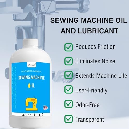 OAIEGSD 32oz Fine Light Sewing Machine Oil and Lubricant, Clear & Odorless