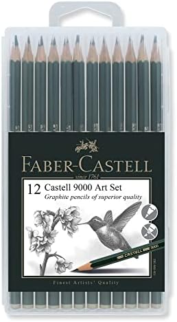 Faber-Castell 9000 Graphite Pencils Art Set In Slimflexi Case (8B-2H, 12pcs)