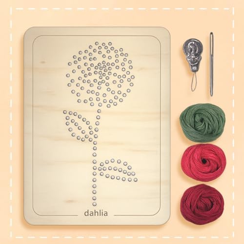 Wooden Flower Lacing Embroidery Kits for Beginners, Set of 5 Learn-to-Stitch Craft Boards, Sewing & Embroidery Art Kits for Kids Ages 8+, DIY Craft Projects, Educational Gifts, Party Favors (Autumn)
