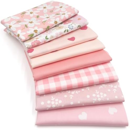 Aubliss 8pcs Fat Quarter Fabric Bundles (100% Cotton - 20'' x 20'')