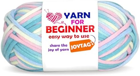 50g Rainbow Beginner Crochet Yarn for Crocheting and Knitting Multicolor Cotton Crochet Yarn for Beginners Easy Yarn for Beginners(Clouds Tone)