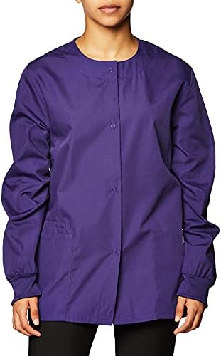 Cherokee WW Originals Scrubs Jacket for Women Snap Front 3 Pockets