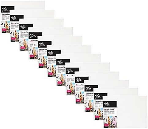 Mont Marte Canvas Panel (pack of 12), 9 X 12 inches, Canvas Panel Great for Students to Professional Artists