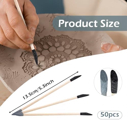 Sanding Sticks 50 Pcs, Double-Ended Sanding Tools for Wood & Plastic Models, 120/280 Grit, 5.4 x 0.2 Inch - Fine Detailing in Tight Spaces with Matchstick Design