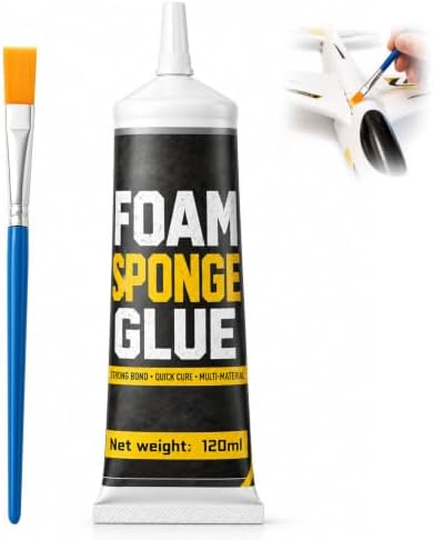 120ml Clear Foam Glue Adhesive with Brush | Quick-Drying Strong Bond Glue for Foam DIY Crafts Model Making Home Repairs