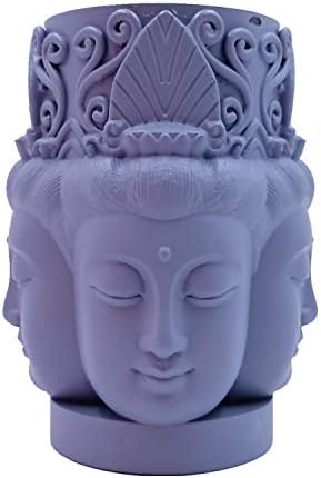 Four-Face Buddha Design Silicone Candle Mold 3D Buddha Candle Mould Decorating Silicone Molds for Resin Epoxy Gypsum Crafts Making