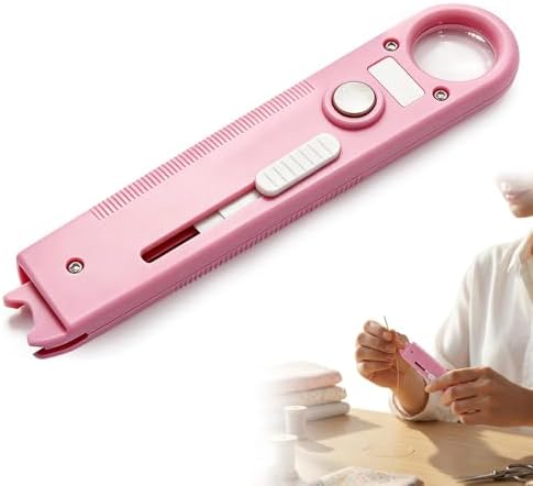 Quick Automatic Needle Threader for Sewing Machine, 2026 4-in-1 Sewing Threader Tool with Seam Ripper, Needle Threader, Magnifier, and Ruler, Magnetic Sewing Accessory for Quilting and Stitching, 1pcs