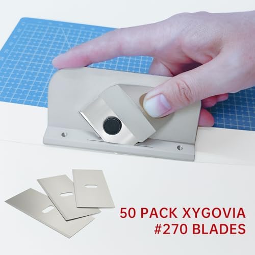 50 Pack Stainless Steel Replacement Mat Cutter Blades - Double Sided Precision Blades for Logan, Alvin, C&H Mat Cutters - Ideal for DIY Paper Cutting, Picture Framing, Craft Projects