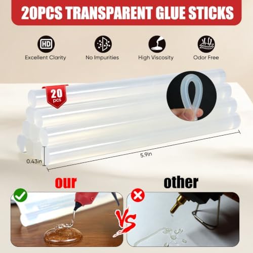 100W Cordless Glue Gun for CRAFTSMAN V20 20V Battery Users – Heats in 60s, Anti-Drip Nozzle, Low Voltage Protection, 20 Glue Sticks | Crafts, Home Repair, Holiday Decor, Floral