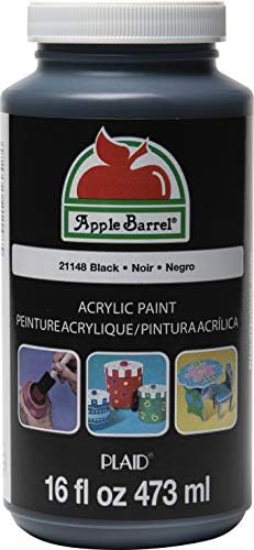 Apple Barrel Acrylic Paint, Black 16 oz, 21148EA- (Pack of 3)