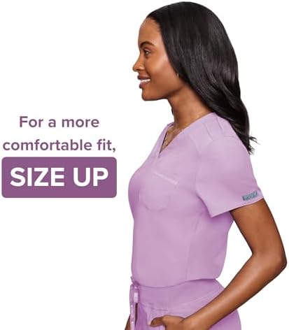 Med Couture Touch Women's Scrub Tops V-Neck Tuck-in Top with 1 Pocket