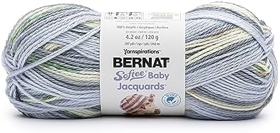 Bernat Softee Baby Jacquards Soft Yarn for Crocheting, River Ripples 3-Pack