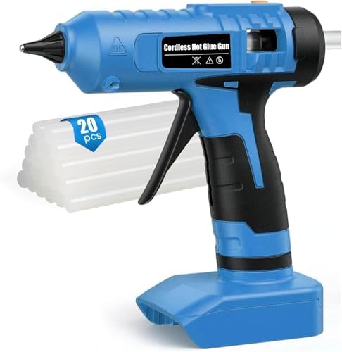 100W Cordless Glue Gun for Makita 18V Battery Users – 60s Heat-Up, Anti-Drip Nozzle, 15V Low Battery Protection, 20 Glue Sticks | DIY Crafts, Home Repair, Holiday Decor, Floral Arrangements