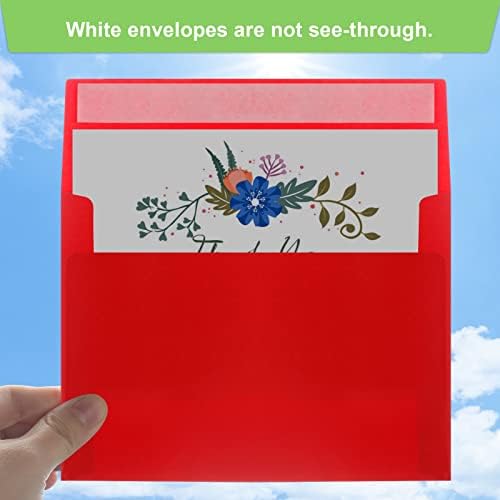 100 Packs 5x7 Envelopes, A7 5x7 Envelopes for Invitations, Printable Invitation Envelopes Self Seal for Weddings, Invitations, Photos, Greeting Cards, Mailing (Red)
