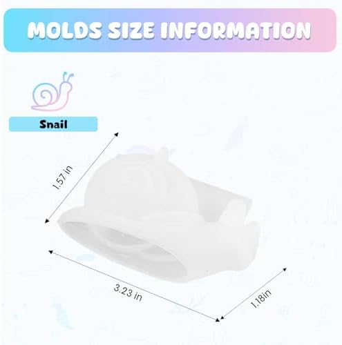 2 Pack Animal Silicone Molds, Snail Resin Molds with Realistic Snail Shapes, 3D Lifelike Silicone Molds for Resin Casting, DIY Crafts Halloween Home Wall Desktop Decor (Snail)