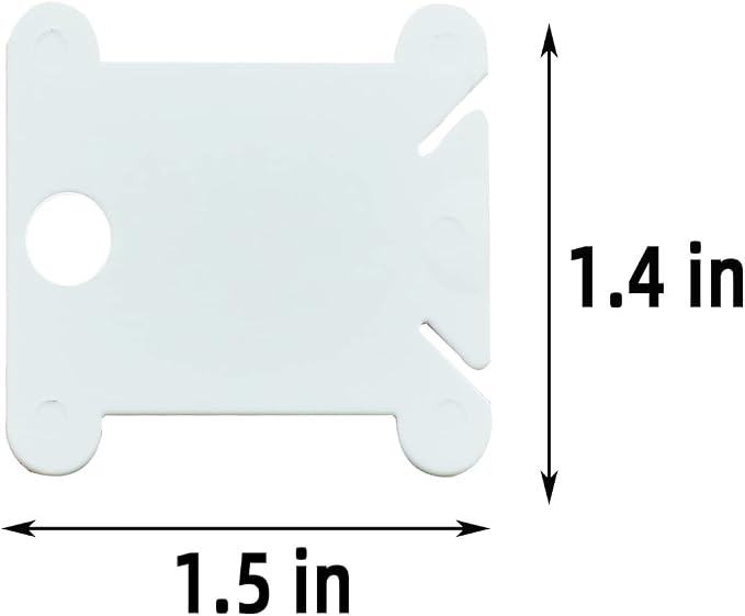 120 Pieces Plastic Floss Bobbins for Cross Stitch Embroidery Cotton Thread Embroidery Floss Cross Stitch Threads Craft DIY Sewing Storage Winding Thread Organizer Holder Embroidery DIY Cards (White)