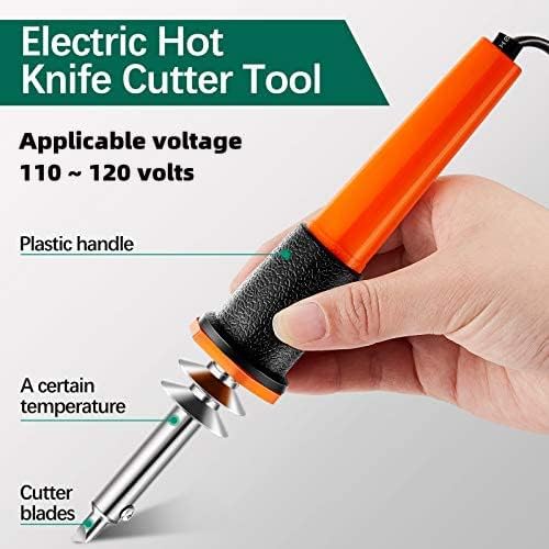 Honoson 22 Pieces Electric Hot Knife Cutter Tool Include Heated Knife Plastic Cutter With Multipurpose 16 Blades 4 Blade Holders Metal Stand For Soft Thin Plastic Foam Stencils(Orange)