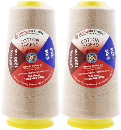 Cream Mercerized Cotton Thread for Sewing & Quilting by Mandala Crafts