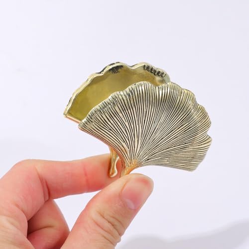 Vintage Plant Metal Bookmark Clips - Tree of Life/Tulip/Ginkgo Leaf Journal Clips, Traveler's Notebook Accessories, an Ideal Gift for Book Lovers and journaling Enthusiasts (Ginkgo Leaf Style B)