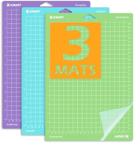 Xinart 8.5”x12” Cutting Mats for Cricut Joy Xtra (Standard, Light, Strong 3 Pack) Variety Adhesive Cutting mats for Cricut Joy Xtra