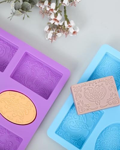 Silicone Soap Molds 2Pack, Rectangle Silicone Molds for Soap Making, Chocolate Jelly Pudding Mousse Cake Making