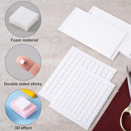 Joez Wonderful 4 Sheets Foam Adhesive Squares, 4 Sizes, White