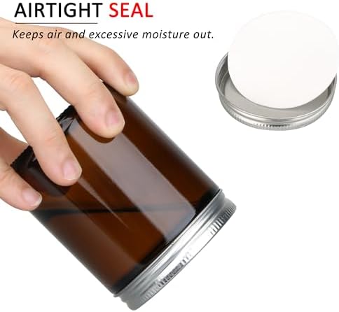 MILIVIXAY 20 Pack 8 OZ Thick Glass Dark Amber Candle Jars with Silver Lids-Bulk Empty Candle Jars for Making Candles-Canning Jar for Spice, Liquid, Sample- Dishwasher Safe.