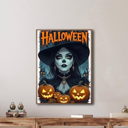 Halloween Diamond Art Kits for Adults,Witch Diamond Painting 12x16inch