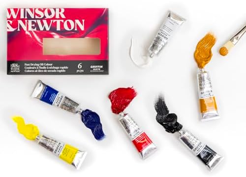 Winsor & Newton Griffin Alkyd Fast Drying Oil Paint, Beginners Set, 6 x 37ml Tubes