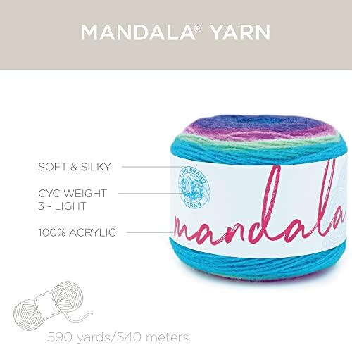 Lion Brand Mandala Yarn, Multicolor Craft Yarn for Crocheting and Knitting, 2-Pack