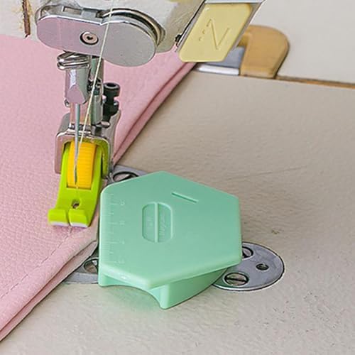 Magnetic Seam Guide for Sewing Machine, Multi-Purpose Tool Polygonal Strong Magnetic Gauge, Multifucntional Seam Guide Hemmer with Scale, Sewing Accessories and Supplies (Orange)