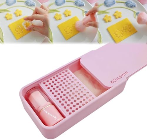 Cornstarch Tapper Box for Polymer Clay with Brush | Leak-Proof Powder Container with Sliding Lid, Non-Stick Tool for Polymer Clay Cutters, Polymer Clay Tool (Purple)