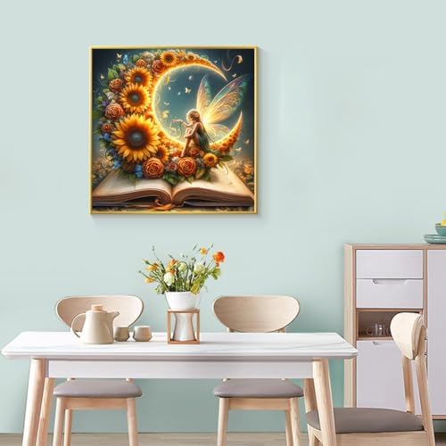 Ekuxom Fairy Diamond Painting Kits for Adults-Moon Fairy Diamond Painting